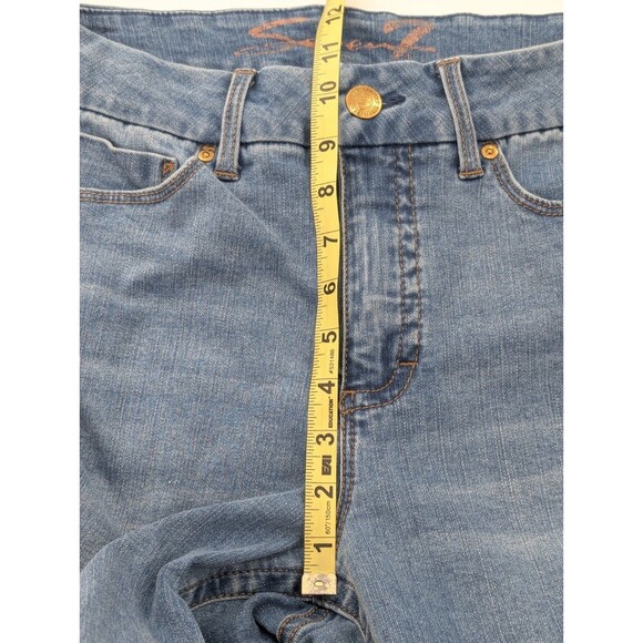 7 Seven For All Mankind Tummyless High Rise Slim Boot Light Wash Jeans Size 12 - Picture 6 of 9